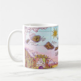 Caneca De Café Mapa das Ilhas Havaianas Lindas