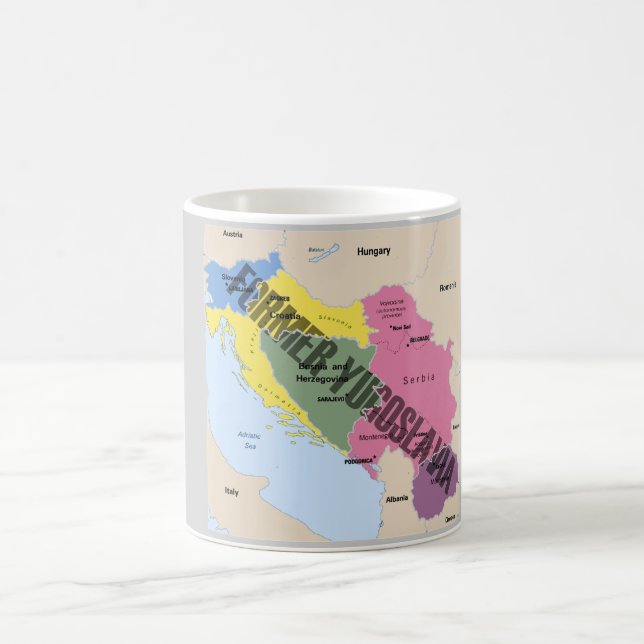 CANECA DE CAFÉ MAPA DE ANTIGA JUGOSLÁVIA (Centro)