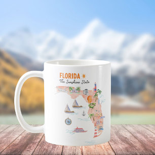 Caneca De Café Mapa de arte do estado da Califórnia em aquarela
