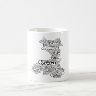 Caneca De Café Mapa de Arte do Welsh Slang