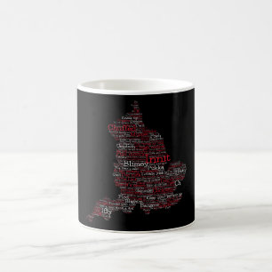 Caneca De Café Mapa de Arte do Word Britânico Slang
