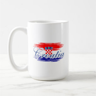 Caneca De Café Mapa de bandeira da Croácia