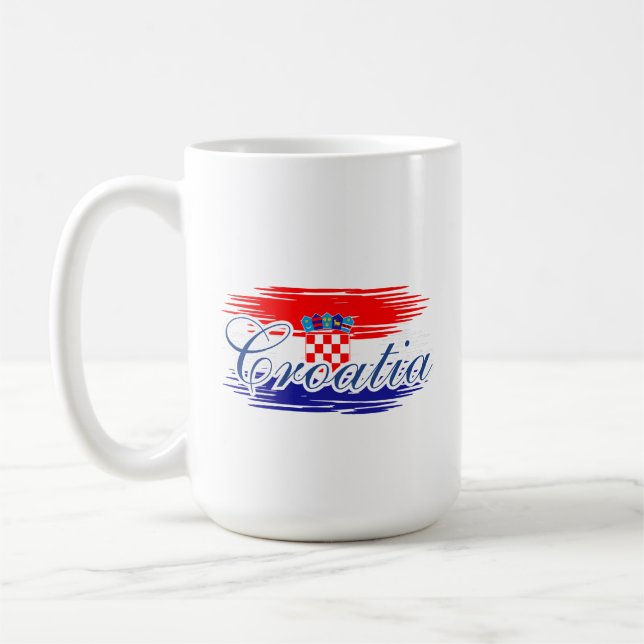 Caneca De Café Mapa de bandeira da Croácia (Esquerda)