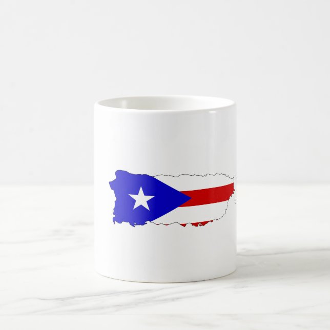Caneca De Café mapa de bandeira do país porto rico (Centro)