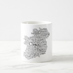 Caneca De Café Mapa de Café em irlandês para Arte em gíria