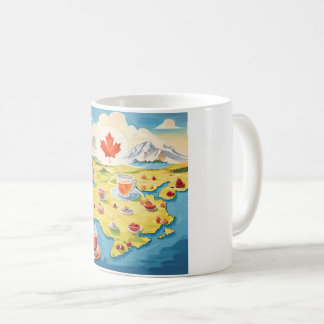 Caneca De Café Mapa de chá do Canadá