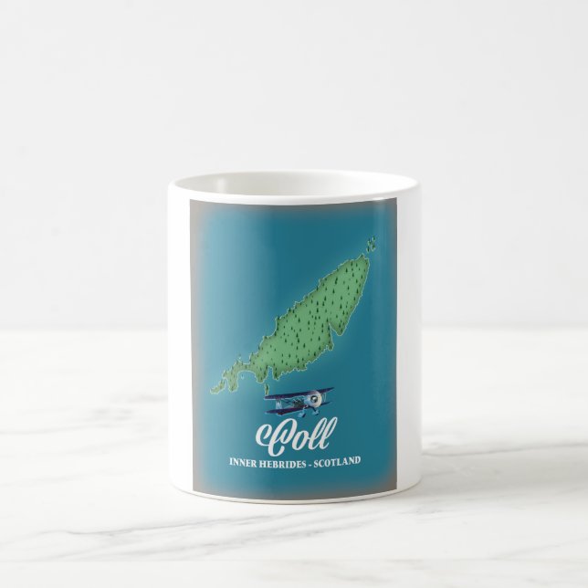 Caneca De Café Mapa de Coll nas Hébridas Interiores da Escócia (Centro)