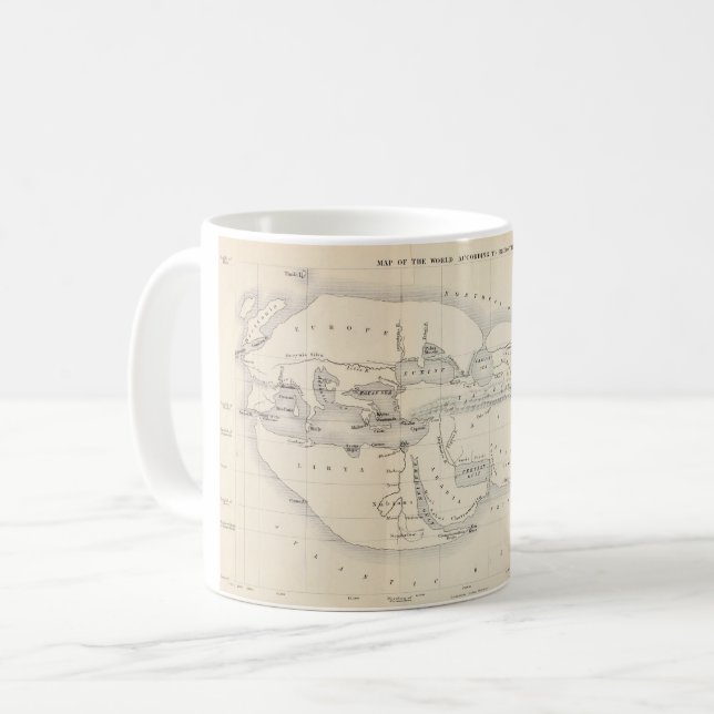 Caneca De Café Mapa de Eratosthenes do Mundo Conhecido (Frente Esquerda)