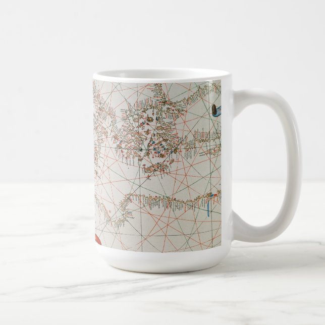 Caneca De Café Mapa de Europa & costas do Norte de África (Direita)