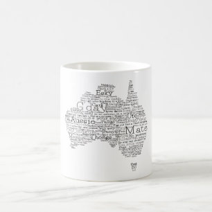 Caneca De Café Mapa de gírias Aussie Edição Especial do Bushfire