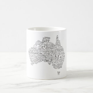 Caneca De Café Mapa de gírias Aussie Edição Especial do Bushfire