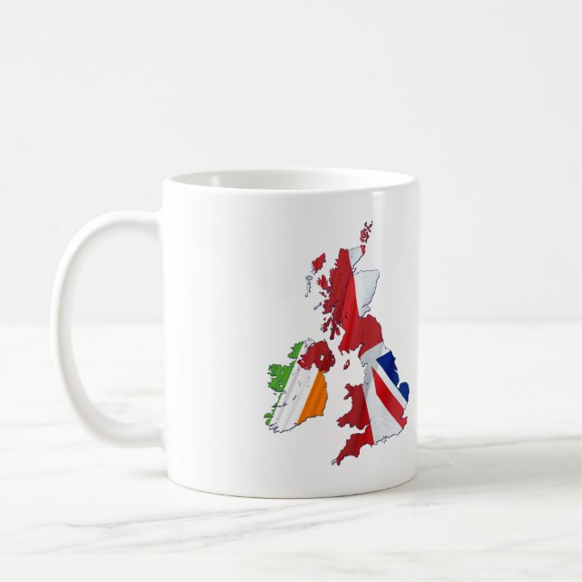 CANECA DE CAFÉ MAPA DE ILHAS E PAVILHÕES BRITÂNICOS (Esquerda)