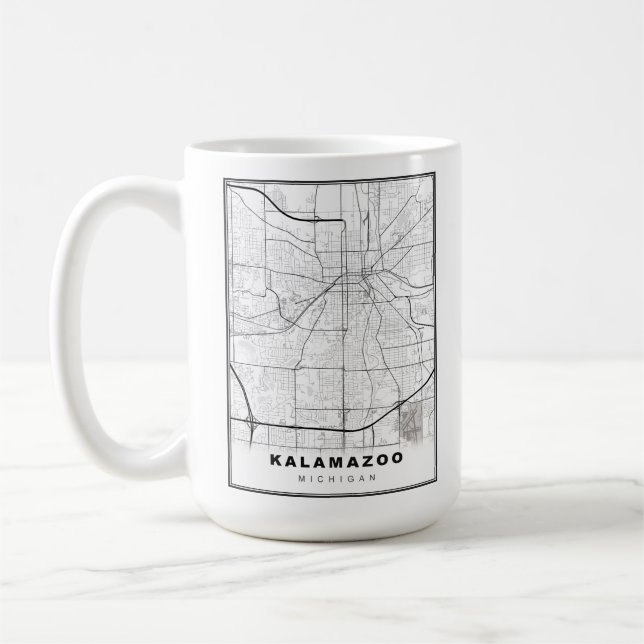 Caneca De Café Mapa de Kalamazoo (Esquerda)
