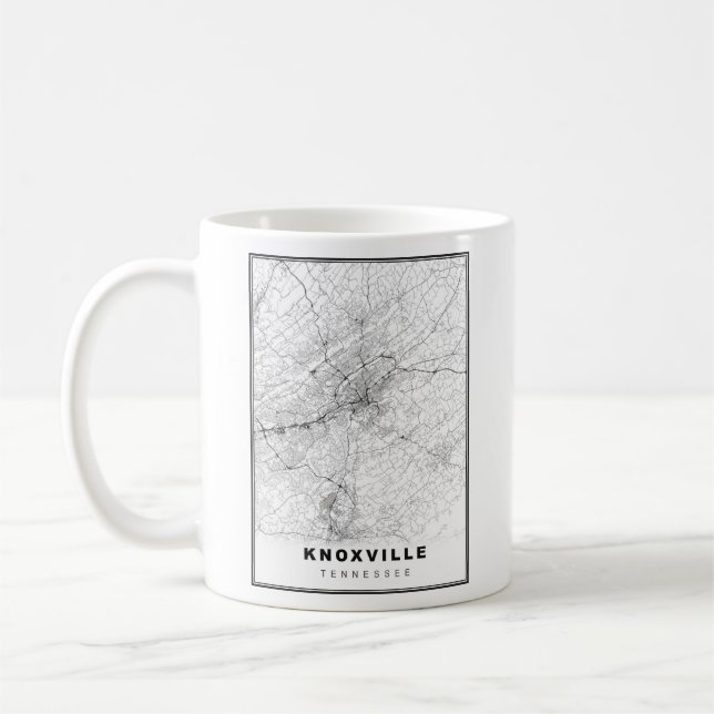 Caneca De Café Mapa de Knoxville (Esquerda)