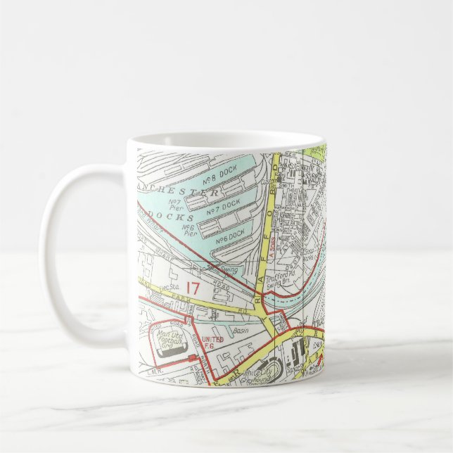 Caneca De Café Mapa de Manchester (Esquerda)