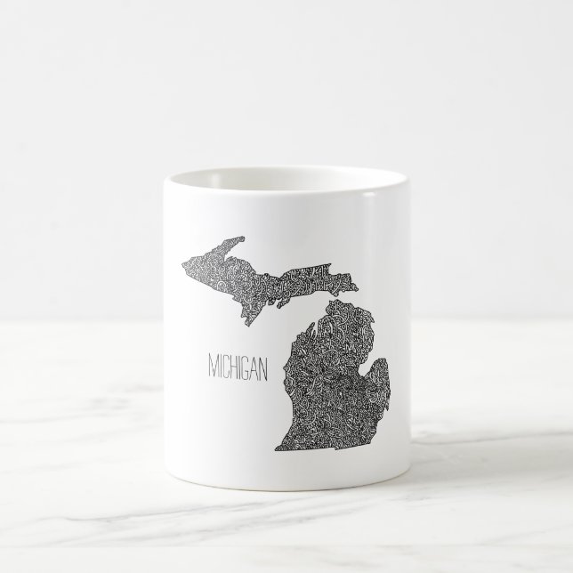 Caneca De Café Mapa de Michigan (Centro)
