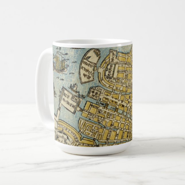 Caneca De Café Mapa de Nagasaki (Frente Esquerda)