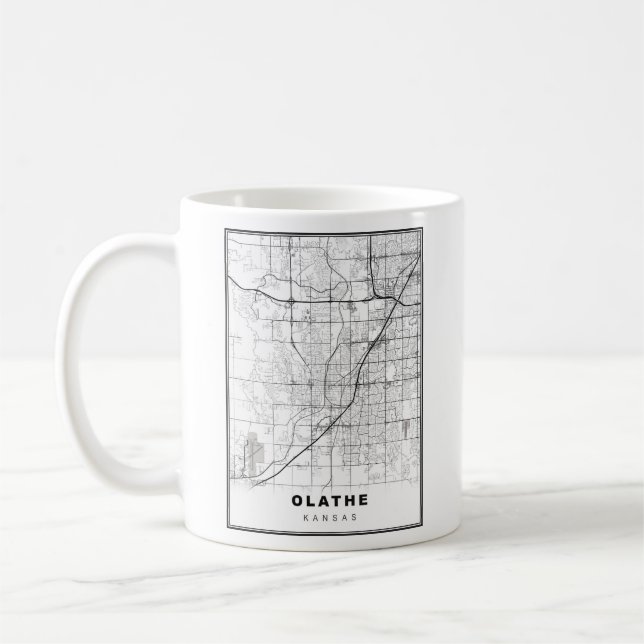 Caneca De Café Mapa de Olathe (Esquerda)