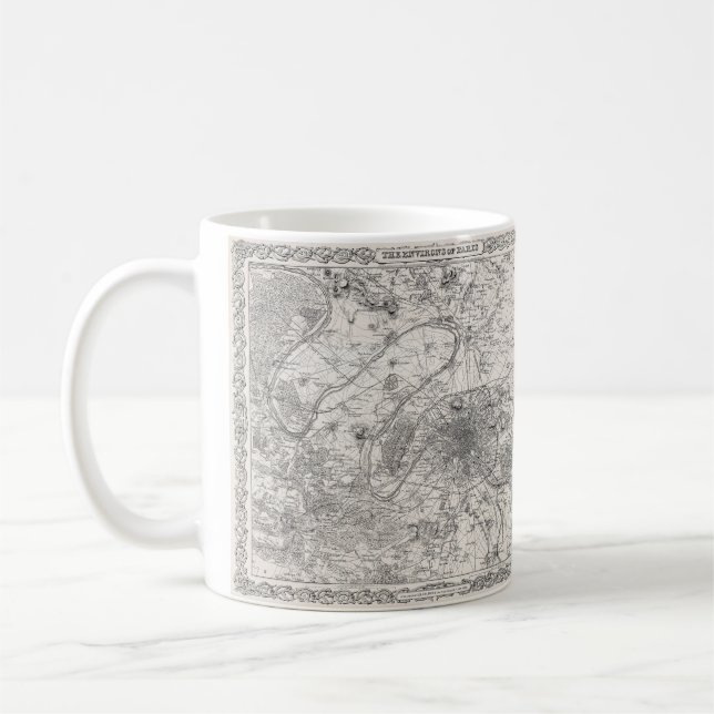 Caneca De Café Mapa de Paris capital da França (Esquerda)