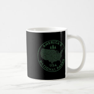 Caneca De Café Mapa de Parques Nacionais Viagens de Mochila Acamp