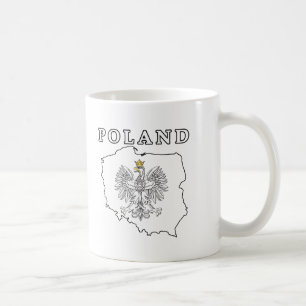 Caneca De Café Mapa de Polônia com Águia