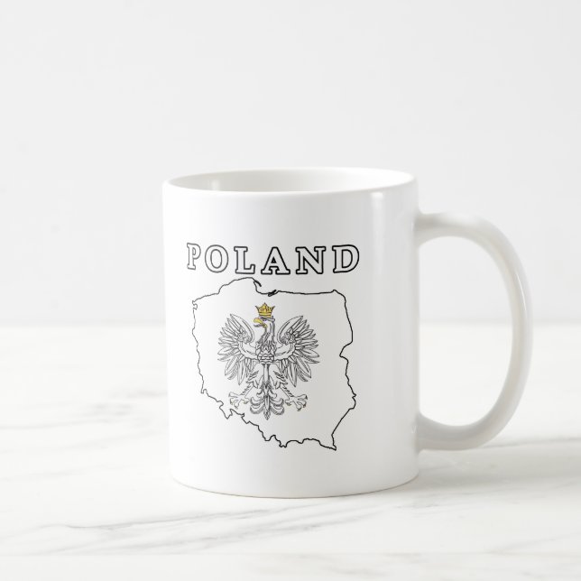 Caneca De Café Mapa de Polônia com Águia (Direita)