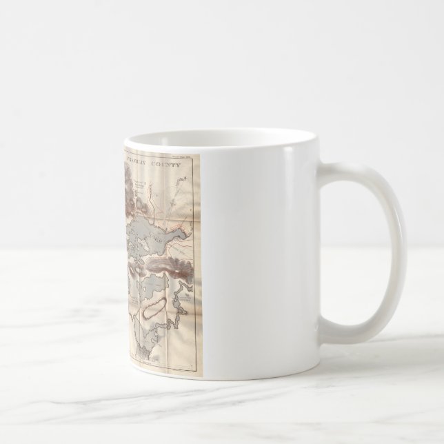 Caneca De Café Mapa de Reconciliação do Lago Saranac, Baixa Saran (Direita)