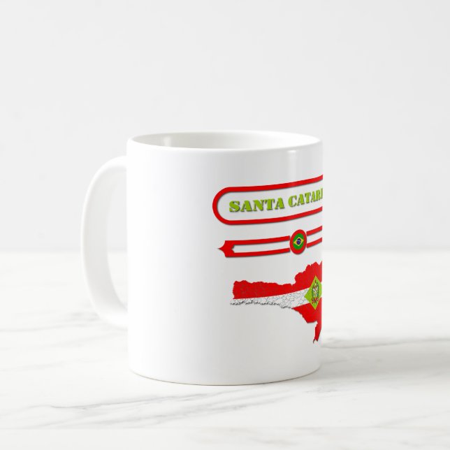 CANECA DE CAFÉ MAPA DE SANTA CATARINA. SAMER BRASIL (Frente Esquerda)