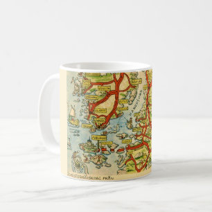 Caneca De Café Mapa de Semesterhalsning Fran Suecia Mug