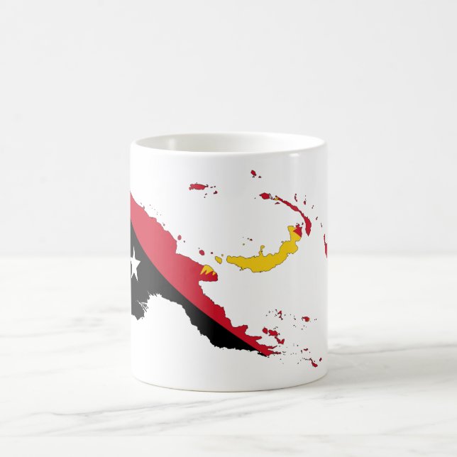 Caneca De Café Mapa de Sinalizador Papua-Nova Guiné (Centro)