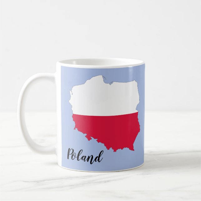 Caneca De Café Mapa de Sinalizador Polônia (Esquerda)