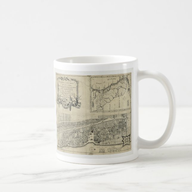 Caneca De Café Mapa de St Augustine Florida (1764) (Direita)