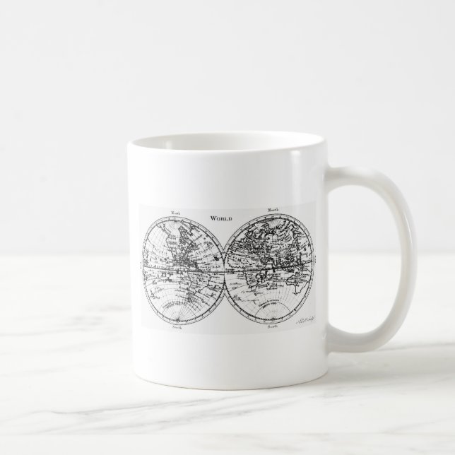 Caneca De Café Mapa de Velho Mundo (Direita)