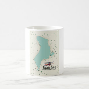 Caneca De Café Mapa de viagem do Utah Lake, Utah