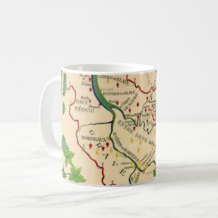 Caneca De Café Mapa de vinhos de Bordeaux France Mug