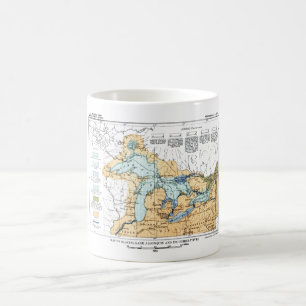 Caneca De Café Mapa de Vintage dos Lagos Excelentes