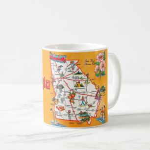 Caneca De Café Mapa de Vintagens da Geórgia