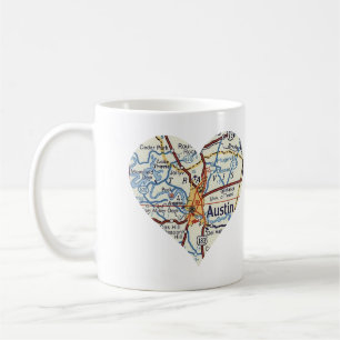 Caneca De Café Mapa do 50 Austin TX