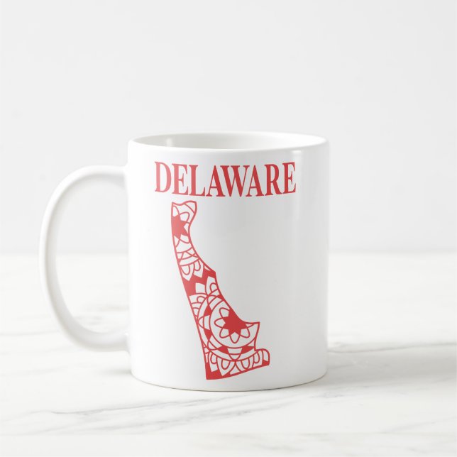 Caneca De Café Mapa do Estado de Delaware, feito em Delaware (Esquerda)