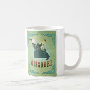 Caneca De Café Mapa do estado de Missouri - verde