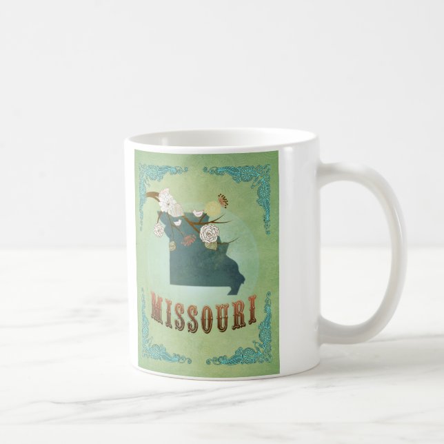 Caneca De Café Mapa do estado de Missouri - verde (Direita)
