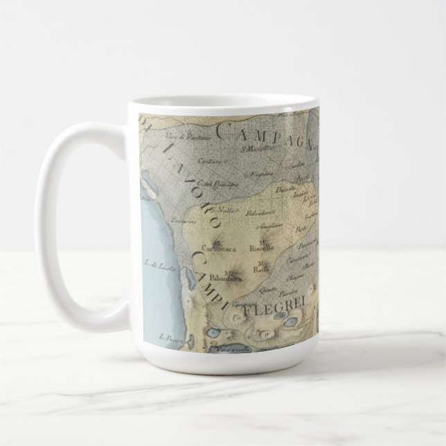 Caneca De Café Mapa do golfo de Nápoles e de arredores (Esquerda)
