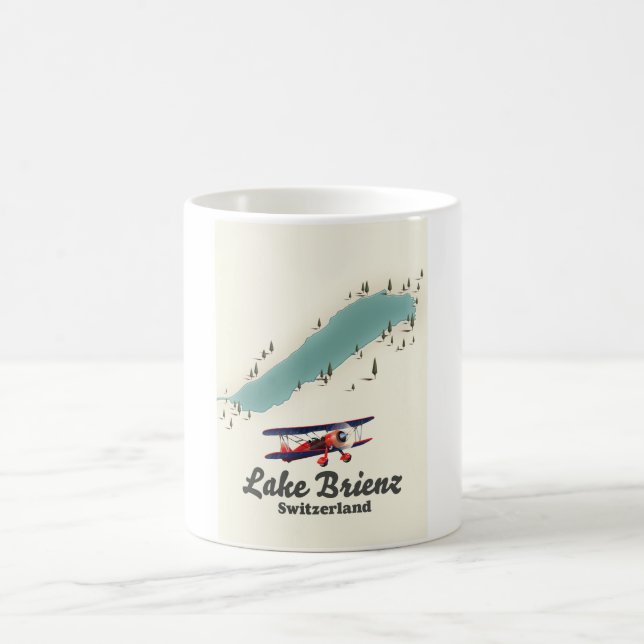 Caneca De Café Mapa do Lago de Brienz Suíça (Centro)