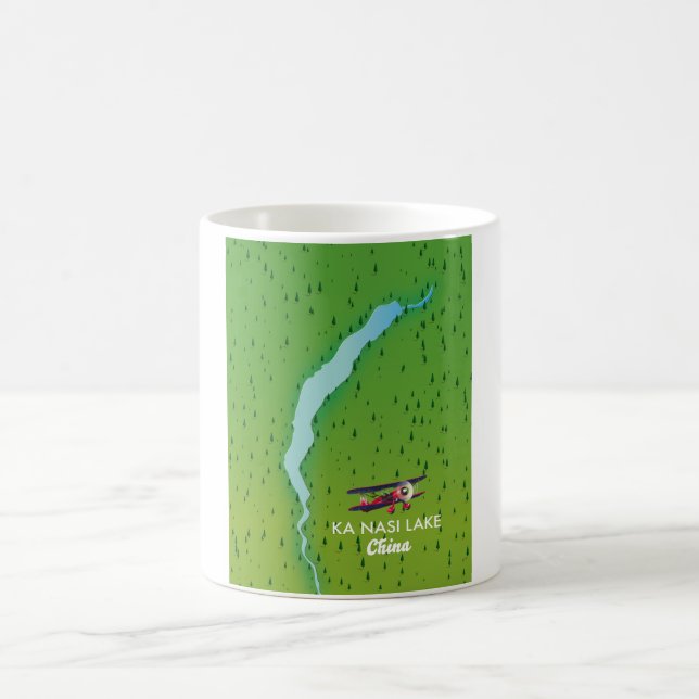 Caneca De Café Mapa do Lago Ka Nasi na China (Centro)
