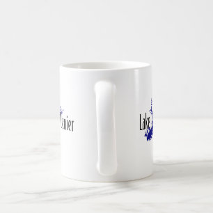 Caneca De Café Mapa do Lago Lanier Geórgia Navegação e Pesca