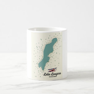Caneca De Café Mapa do Lago Lungern Suíça