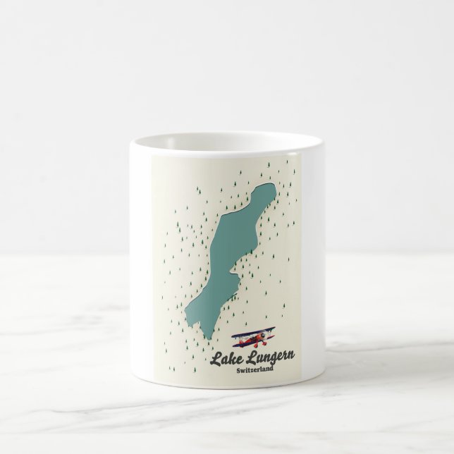 Caneca De Café Mapa do Lago Lungern Suíça (Centro)