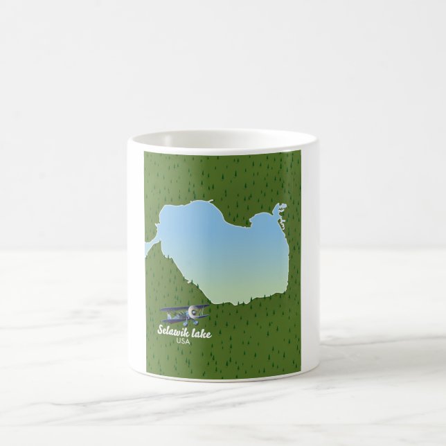 Caneca De Café mapa do lago Selawik Alasca (Centro)