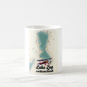 Caneca De Café Mapa do lago Suiça de Staz Coffee Mug
