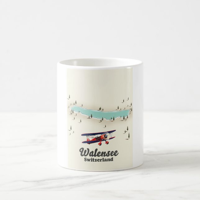 Caneca De Café mapa do lago Walensee suíça (Centro)
